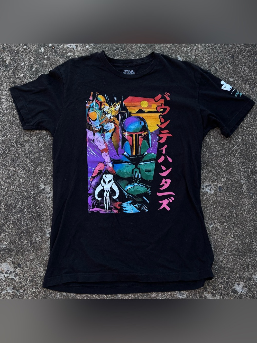Star Wars Black Tee with Light Blue Logo